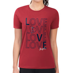 Los Angeles Angels G-III 4Her by Carl Banks Women's Super-Slim Fit Lightweight Love Graphic Team T-Shirt - Red