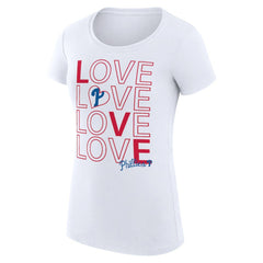 Philadelphia Phillies G-III 4Her by Carl Banks Women's Super-Slim Fit Lightweight Love Graphic Team T-Shirt - White