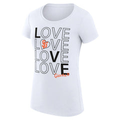 San Francisco Giants G-III 4Her by Carl Banks Women's Super-Slim Fit Lightweight Love Graphic Team T-Shirt - White