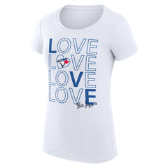 Toronto Blue Jays G-III 4Her by Carl Banks Women's Super-Slim Fit Lightweight Love Graphic Team T-Shirt - White