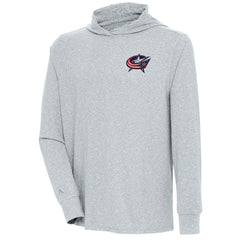 Columbus Blue Jackets Antigua Saga Pullover Hoodie Heather Gray