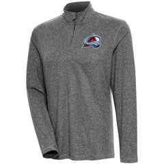 Colorado Avalanche Antigua Women's Confront Quarter-Zip Pullover Top Heather Black