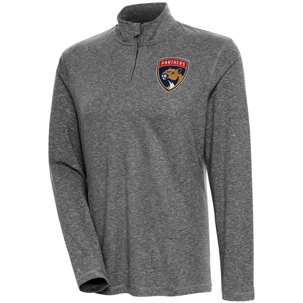Florida Panthers Antigua Women's Confront Quarter-Zip Pullover Top Heather Black