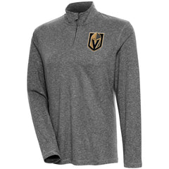 Vegas Golden Knights Antigua Women's Confront Quarter-Zip Pullover Top Heather Black