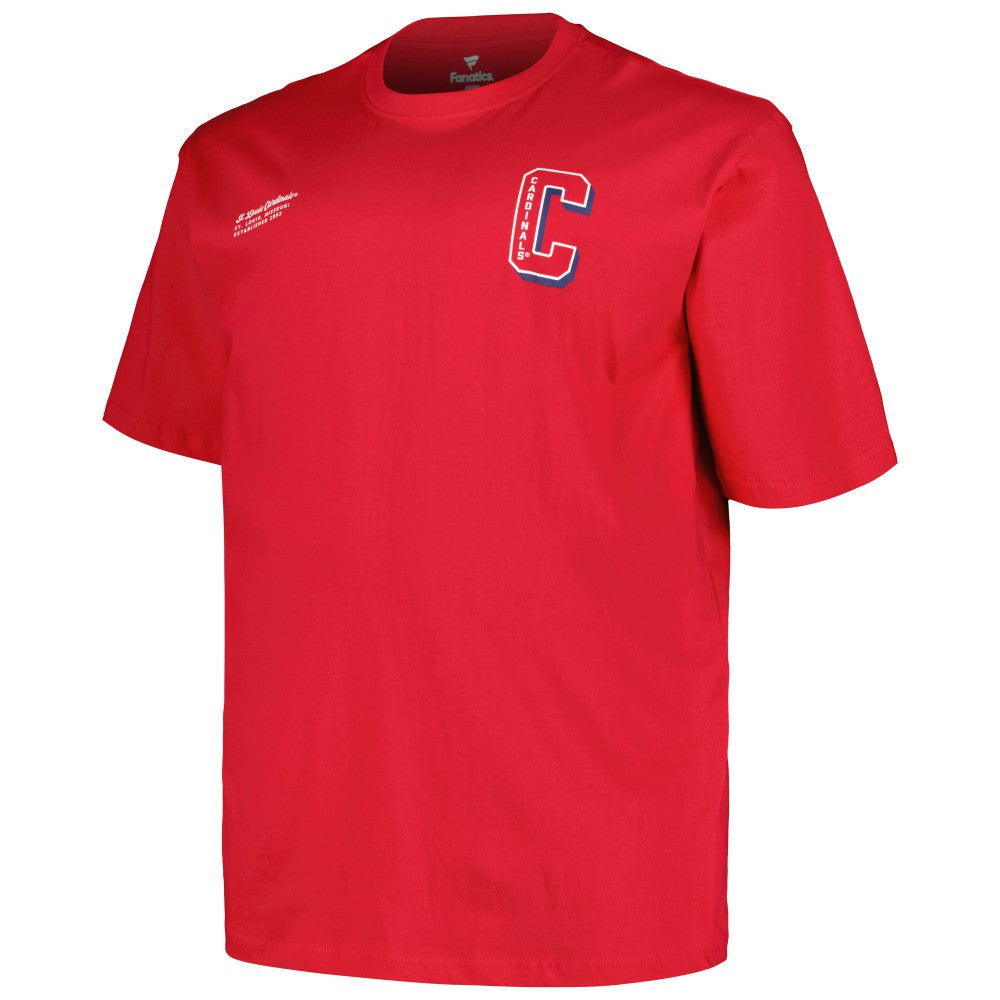 St. Louis Cardinals Profile Big & Tall Split Zone T-Shirt - Red