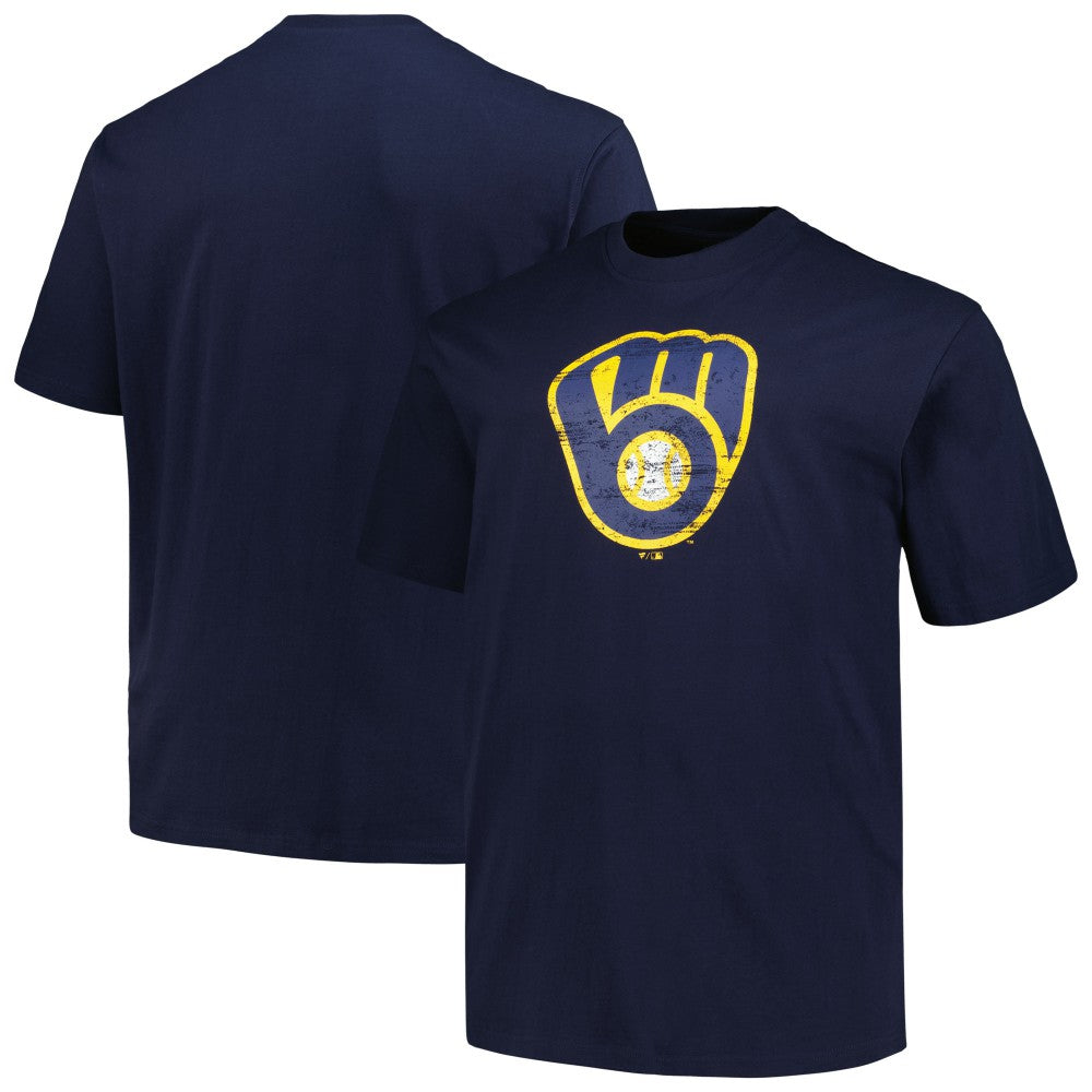 Milwaukee Brewers Profile Big & Tall Primary Logo T-Shirt - Navy