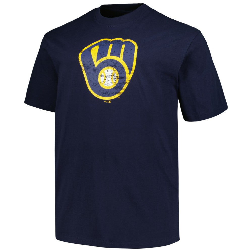 Milwaukee Brewers Profile Big & Tall Primary Logo T-Shirt - Navy