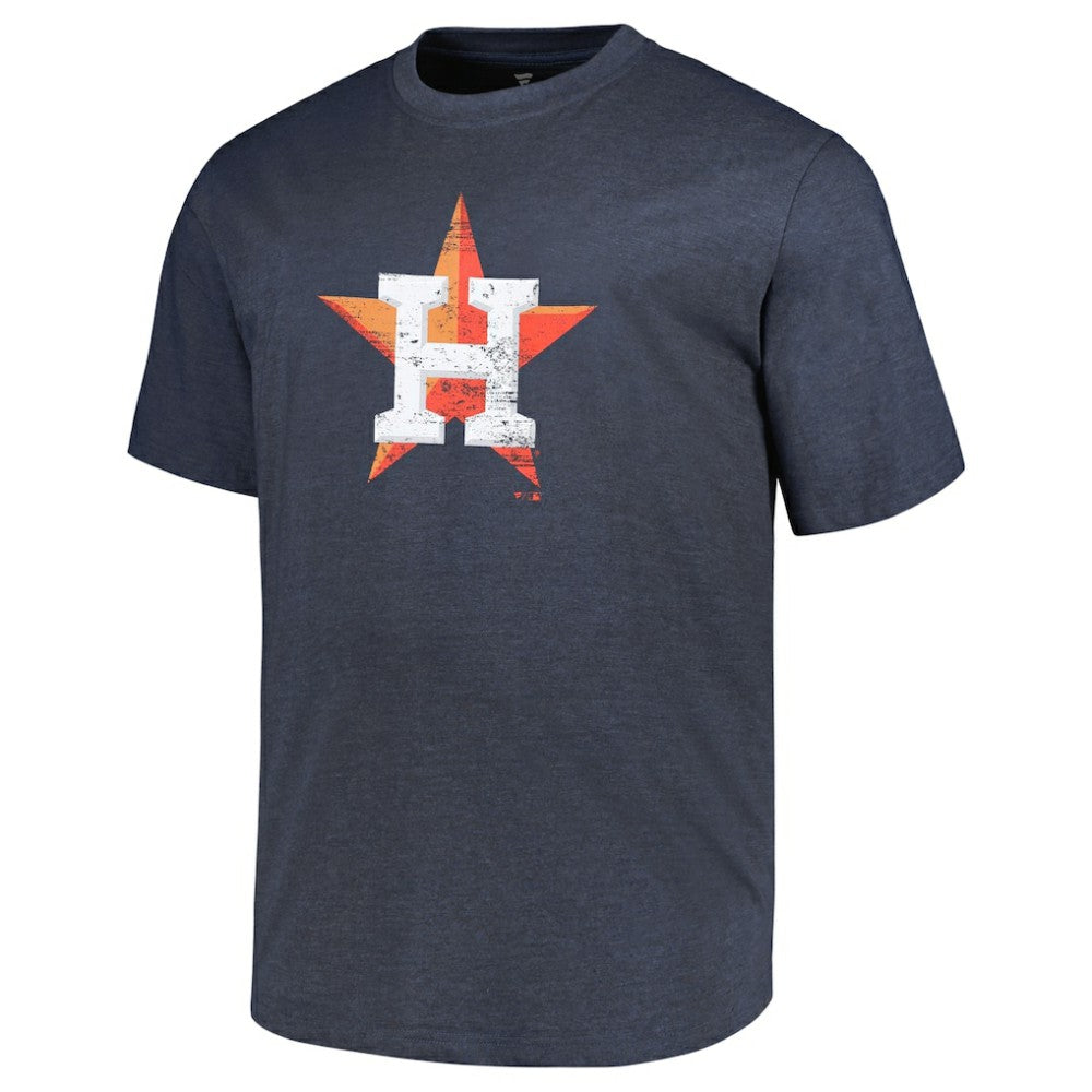 Houston Astros Profile Big & Tall Weathered Logo T-Shirt - Heather Navy