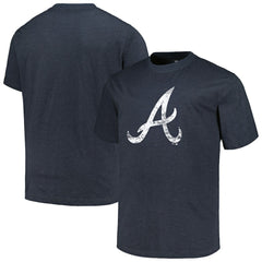 Atlanta Braves Profile Big & Tall Weathered Logo T-Shirt - Heather Navy