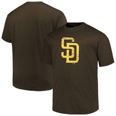 San Diego Padres Profile Big & Tall Weathered Logo T-Shirt - Heather Brown