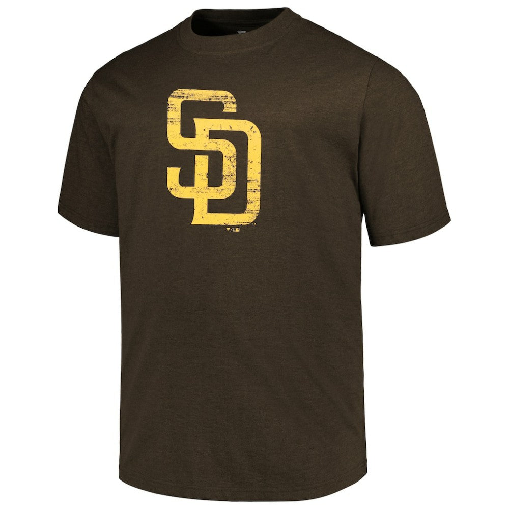 San Diego Padres Profile Big & Tall Weathered Logo T-Shirt - Heather Brown