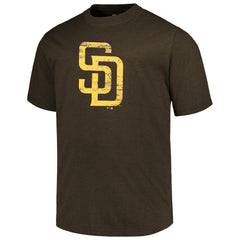 San Diego Padres Profile Big & Tall Weathered Logo T-Shirt - Heather Brown