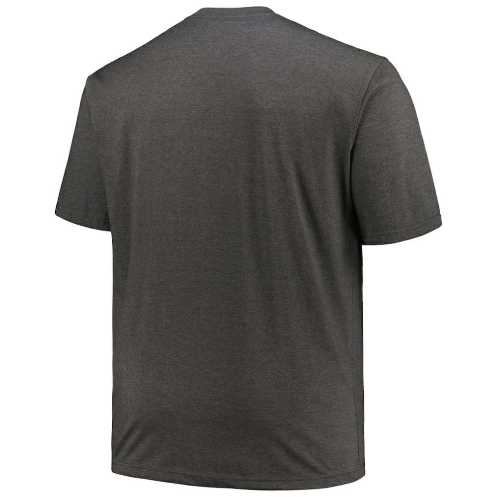 Pittsburgh Pirates Profile Big & Tall Weathered Logo T-Shirt - Heather Black
