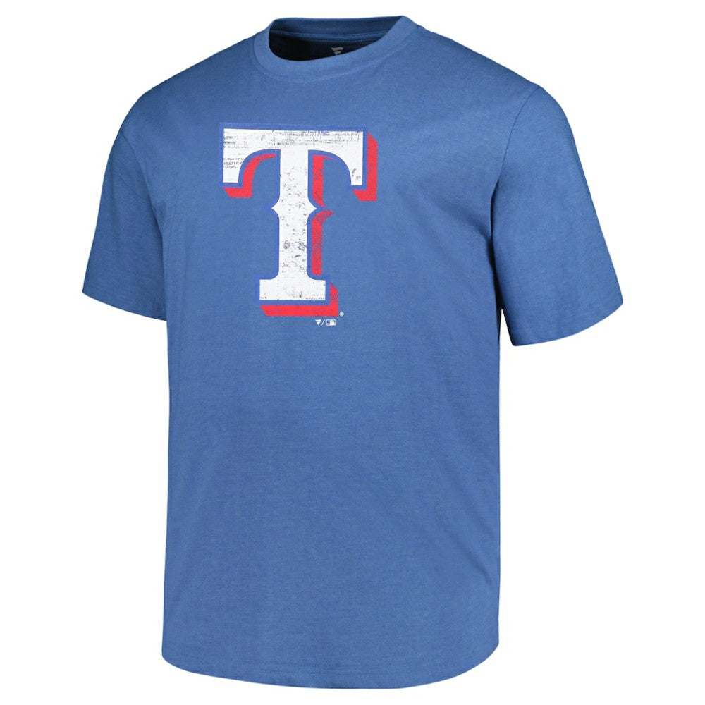 Texas Rangers Profile Big & Tall Weathered Logo T-Shirt - Heather Royal