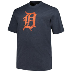 Detroit Tigers Profile Big & Tall Weathered Logo T-Shirt - Heather Navy