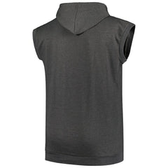 Atlanta Braves Profile Big & Tall Muscle Sleeveless Pullover Hoodie - Heather Charcoal