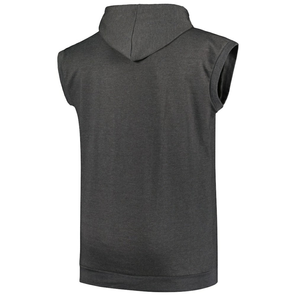 San Diego Padres Profile Big & Tall Muscle Sleeveless Pullover Hoodie - Heather Charcoal