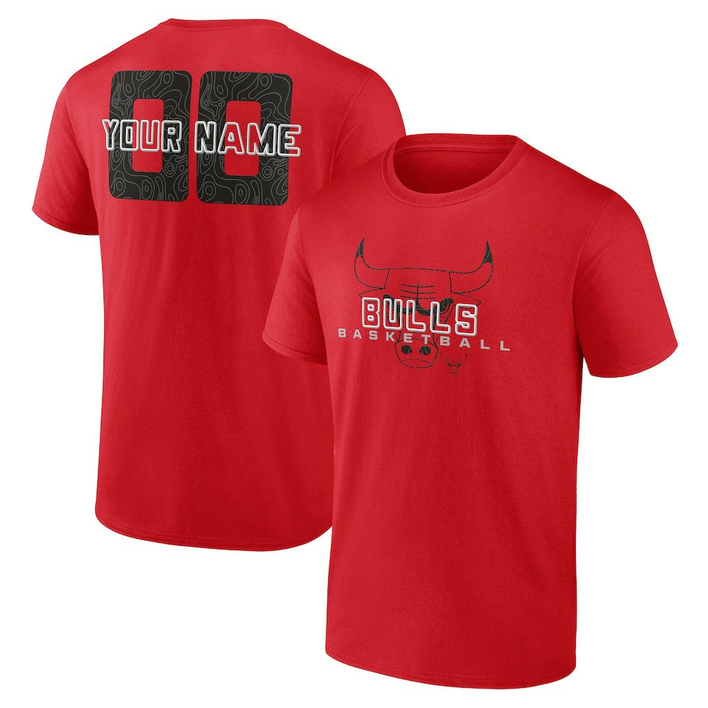 Chicago Bulls Stellar Personalized Name & Number T-Shirt sale - Red sale