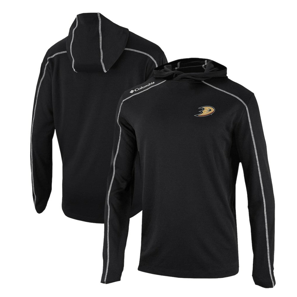 Anaheim Ducks Columbia Omni-Wick Shotgun Long Sleeve Hoodie T-Shirt Black