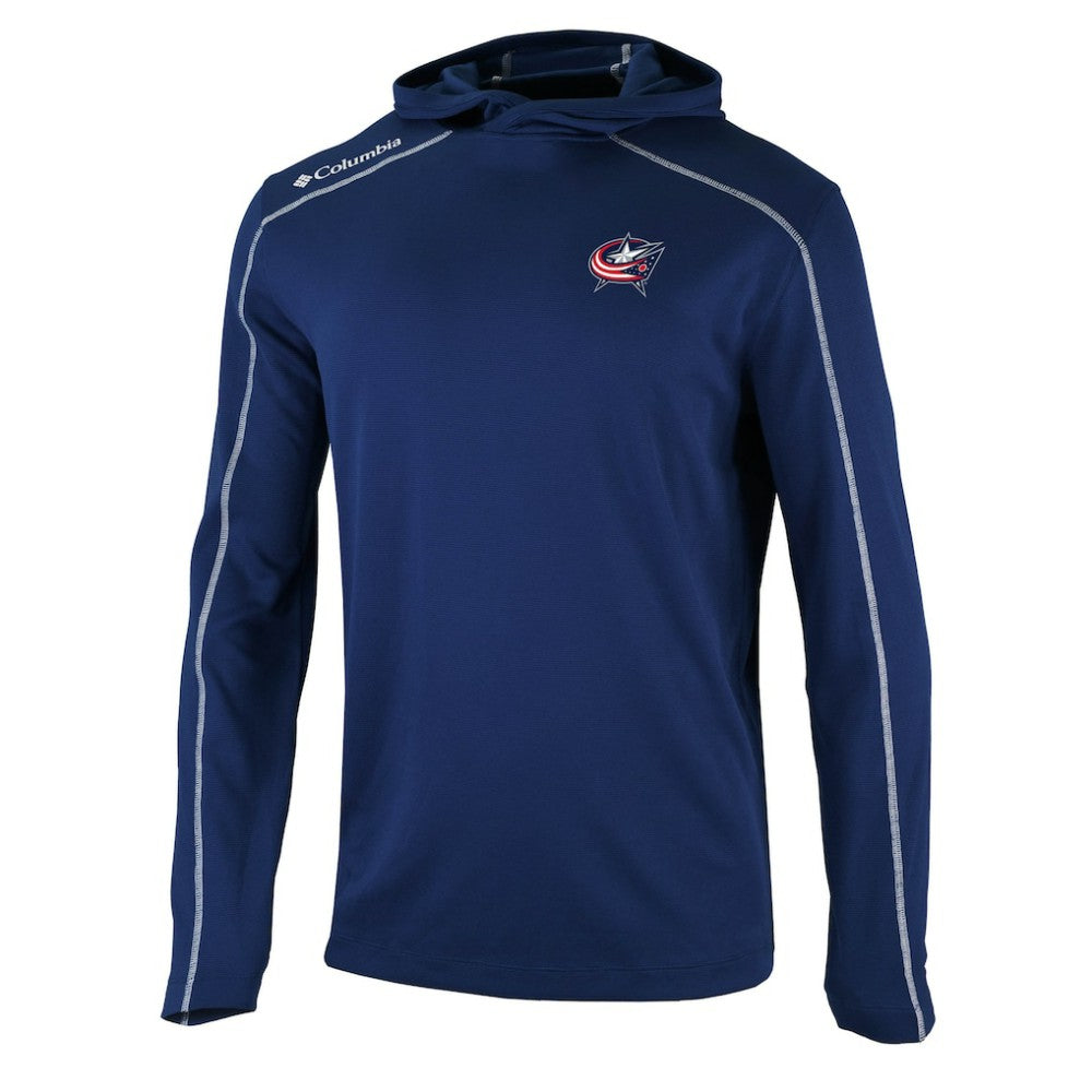 Columbus Blue Jackets Columbia Omni-Wick Shotgun Long Sleeve Hoodie T-Shirt Navy