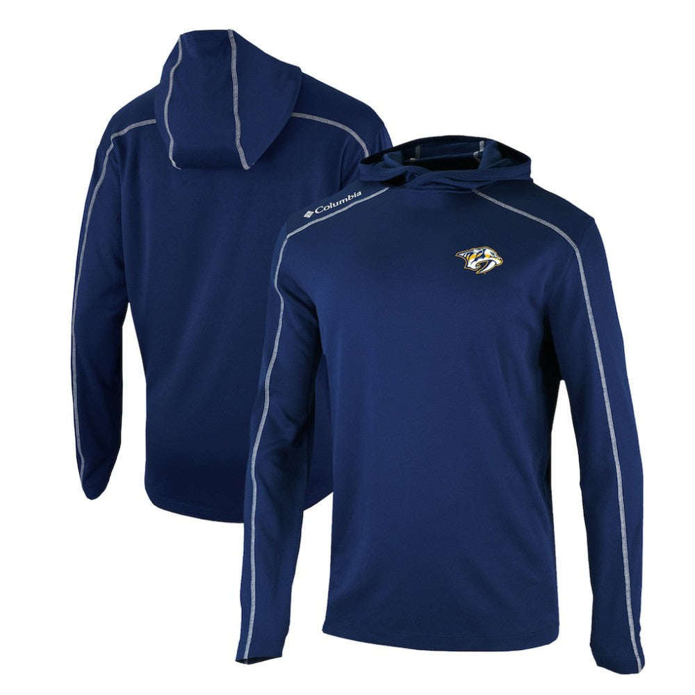 Nashville Predators Columbia Omni-Wick Shotgun Long Sleeve Hoodie T-Shirt Navy