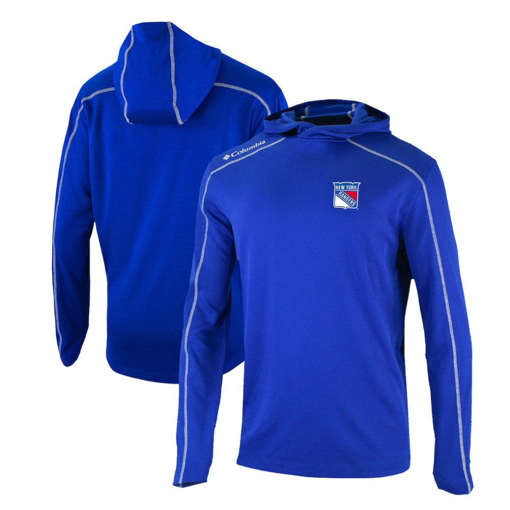 New York Rangers Columbia Omni-Wick Shotgun Long Sleeve Hoodie T-Shirt Blue