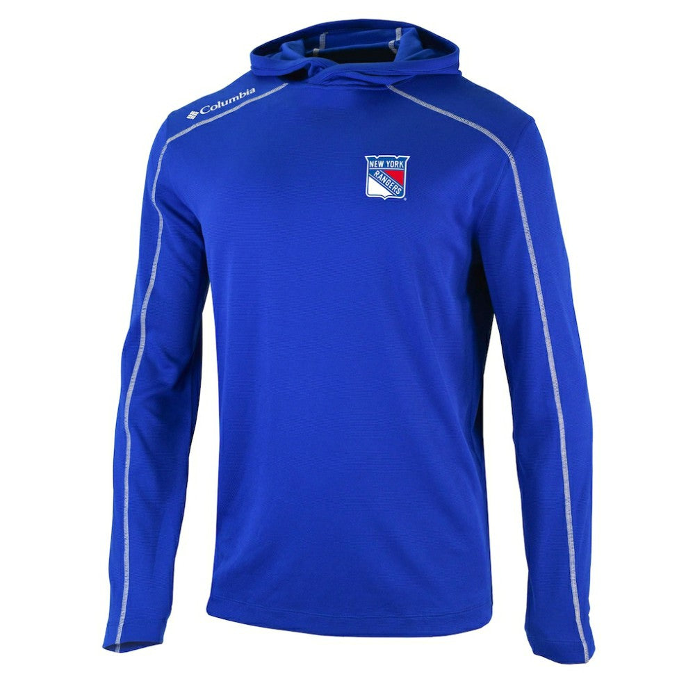 New York Rangers Columbia Omni-Wick Shotgun Long Sleeve Hoodie T-Shirt Blue