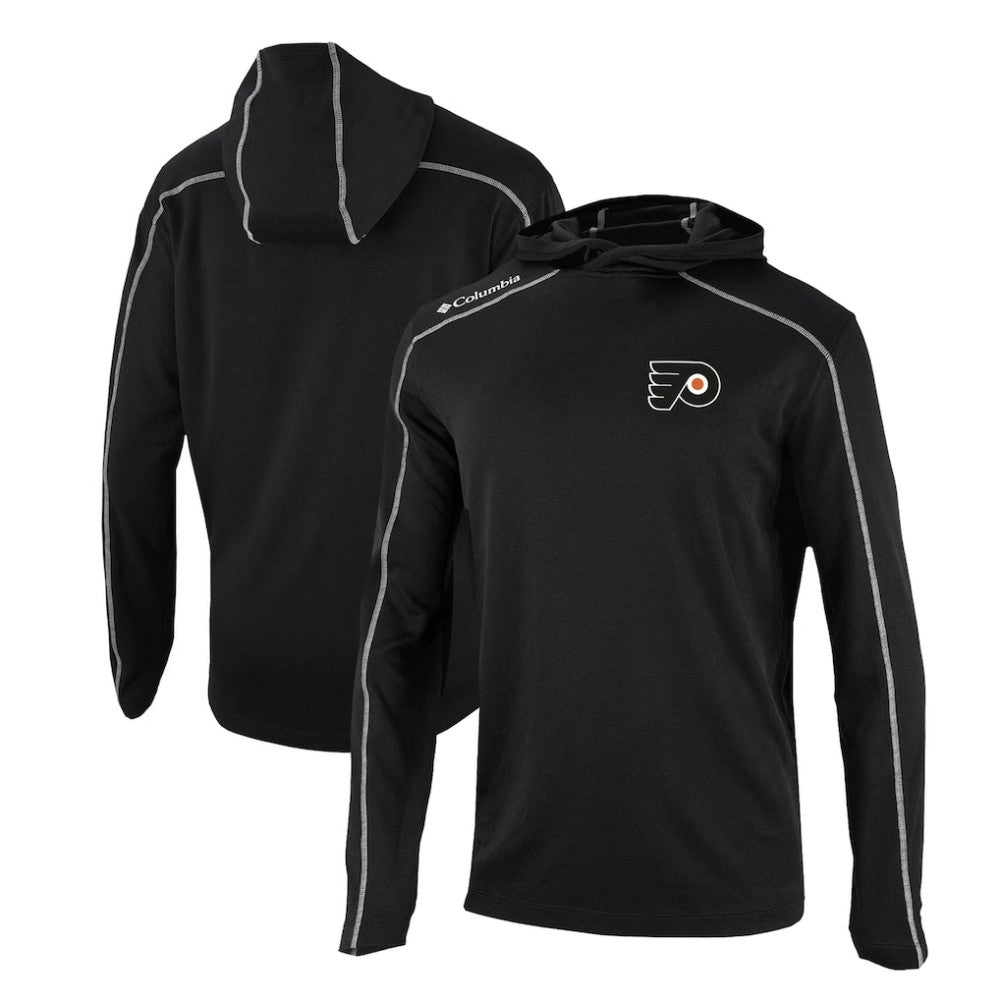 Philadelphia Flyers Columbia Omni-Wick Shotgun Long Sleeve Hoodie T-Shirt Black