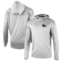 San Jose Sharks Columbia Omni-Wick Shotgun Long Sleeve Hoodie T-Shirt Gray