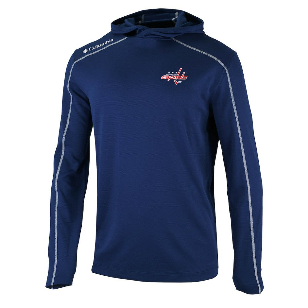 Washington Capitals Columbia Omni-Wick Shotgun Long Sleeve Hoodie T-Shirt Navy