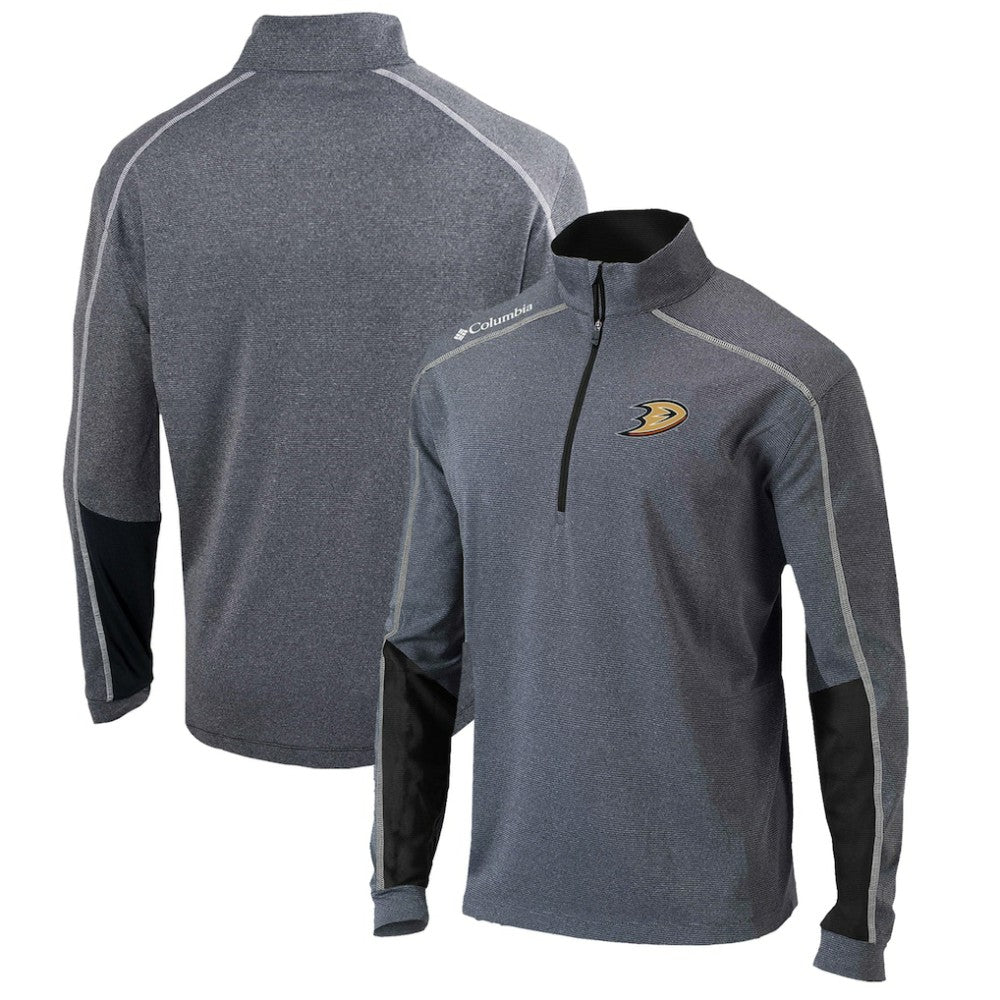 Anaheim Ducks Columbia Omni-Wick Shotgun 2.0 Quarter-Zip Pullover Top Gray/Black