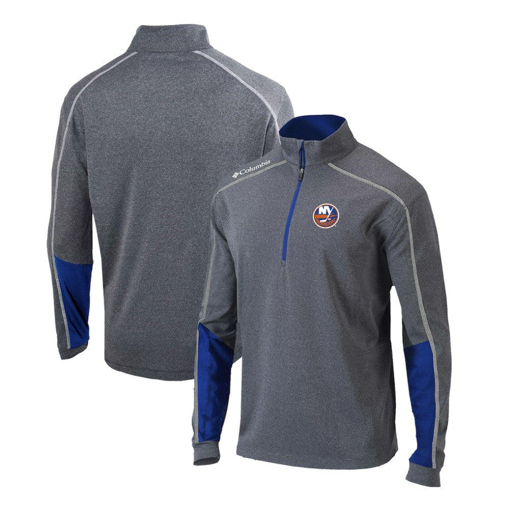New York Islanders Columbia Omni-Wick Shotgun 2.0 Quarter-Zip Pullover Top Gray/Blue