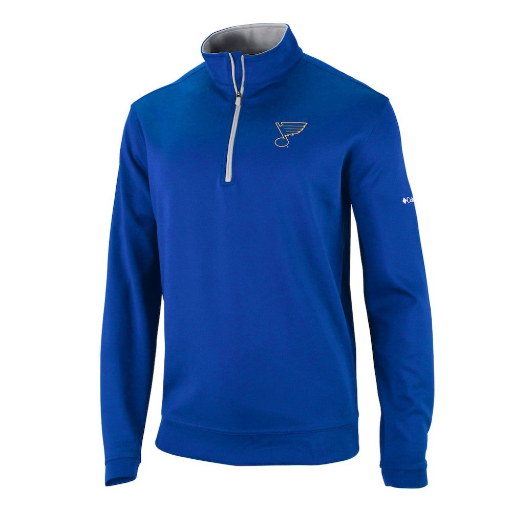 St. Louis Blues Columbia Omni-Wick Wickhams Hills Half-Zip Pullover Top Blue