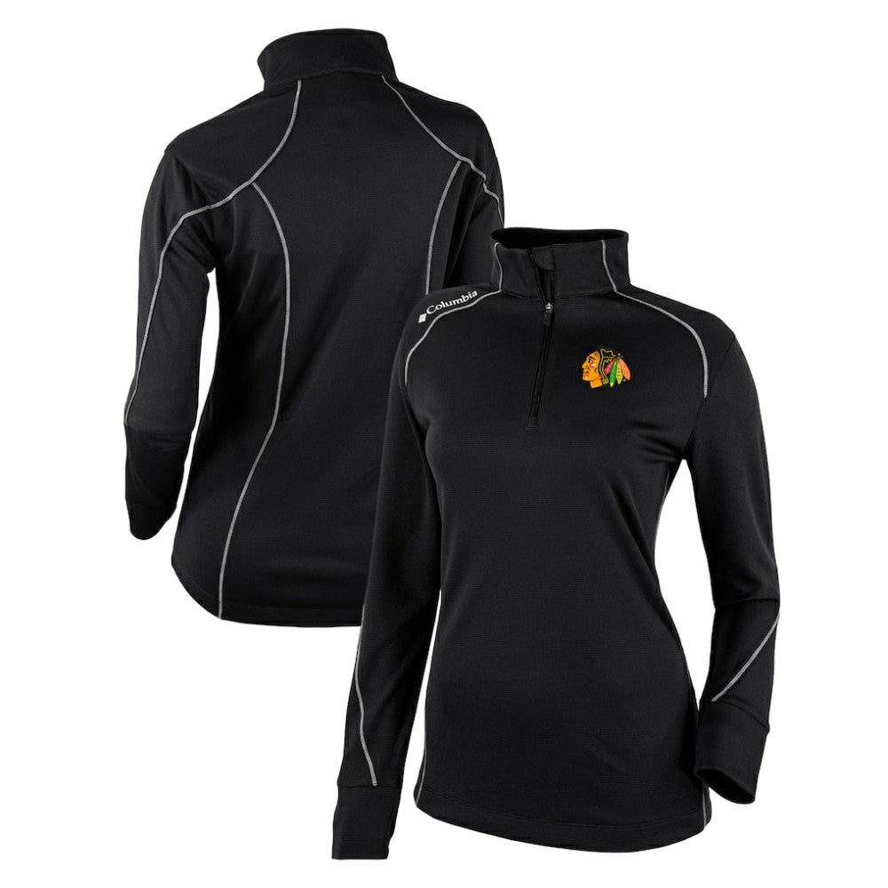 Chicago Blackhawks Columbia Women's Omni-Wick Shotgun 2.0 Quarter-Zip Pullover Top Black