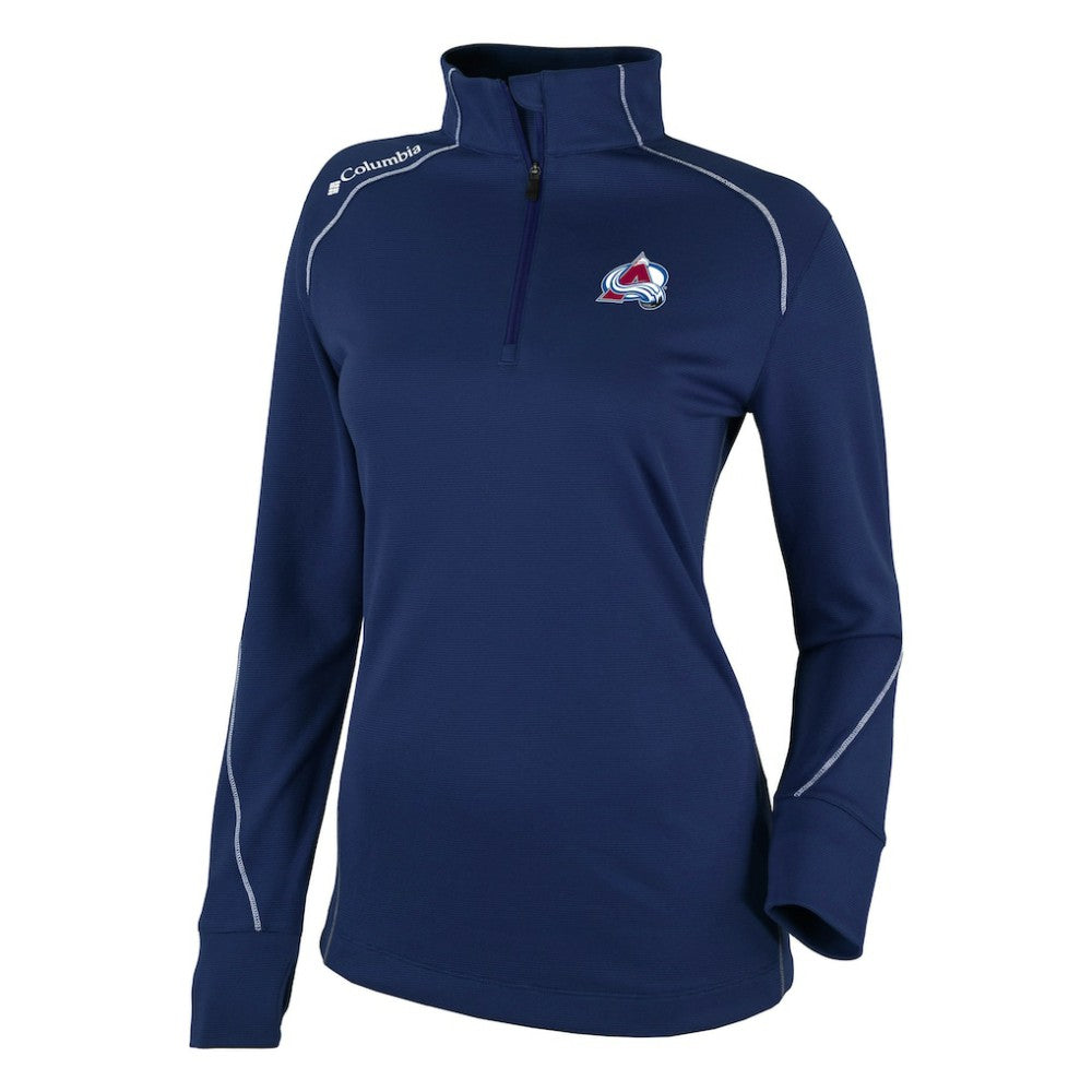 Colorado Avalanche Columbia Women's Omni-Wick Shotgun 2.0 Quarter-Zip Pullover Top Navy