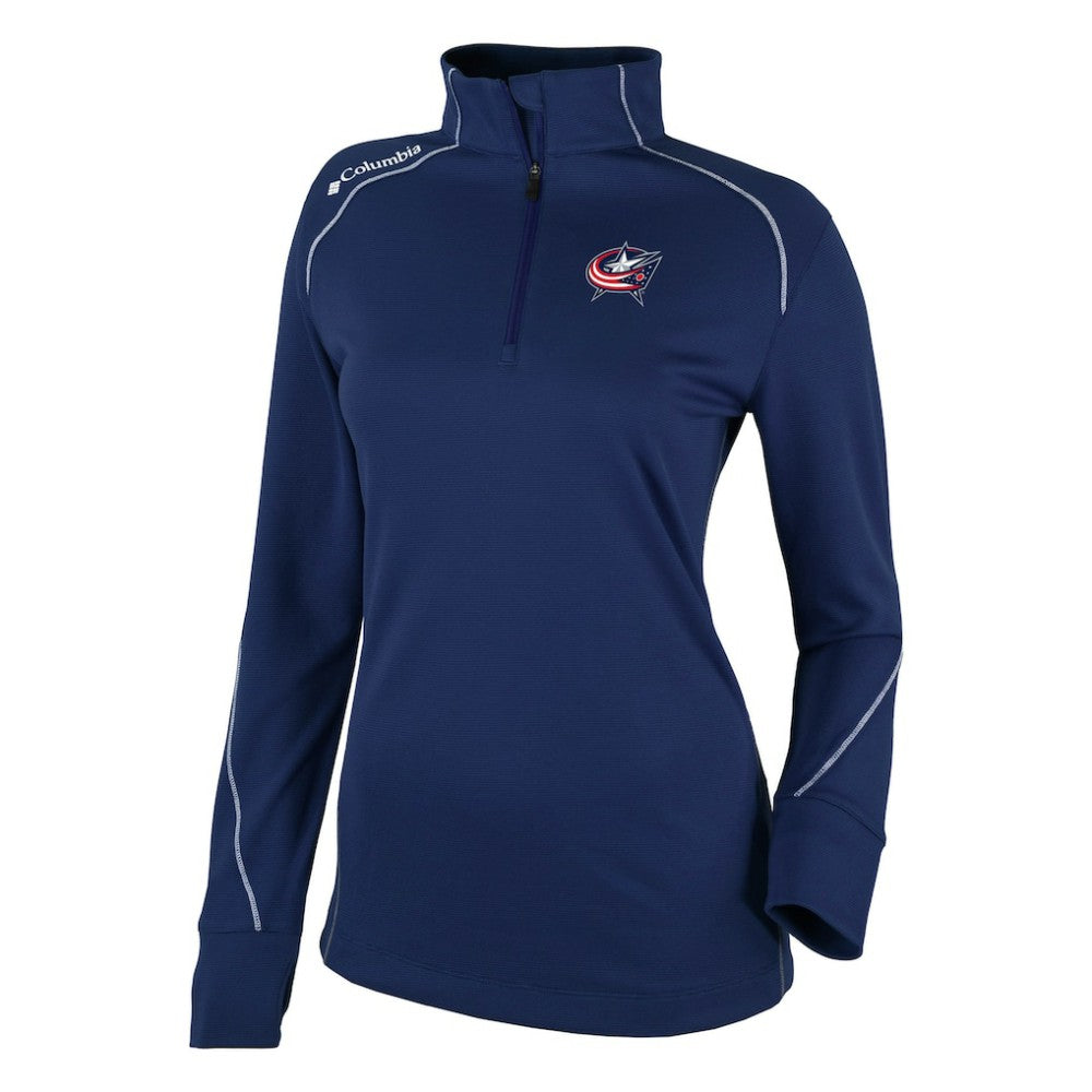 Columbus Blue Jackets Columbia Women's Omni-Wick Shotgun 2.0 Quarter-Zip Pullover Top Navy
