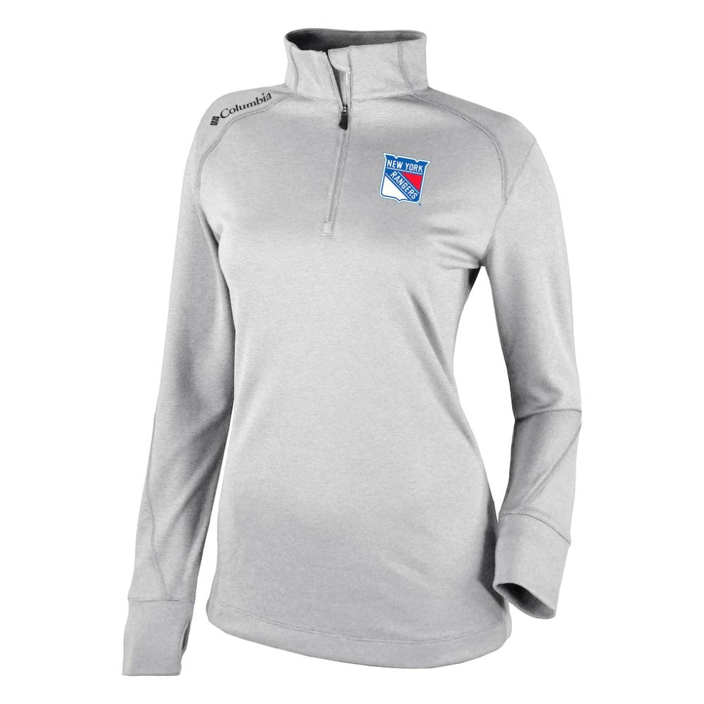 New York Rangers Columbia Women's Omni-Wick Shotgun 2.0 Quarter-Zip Pullover Top White