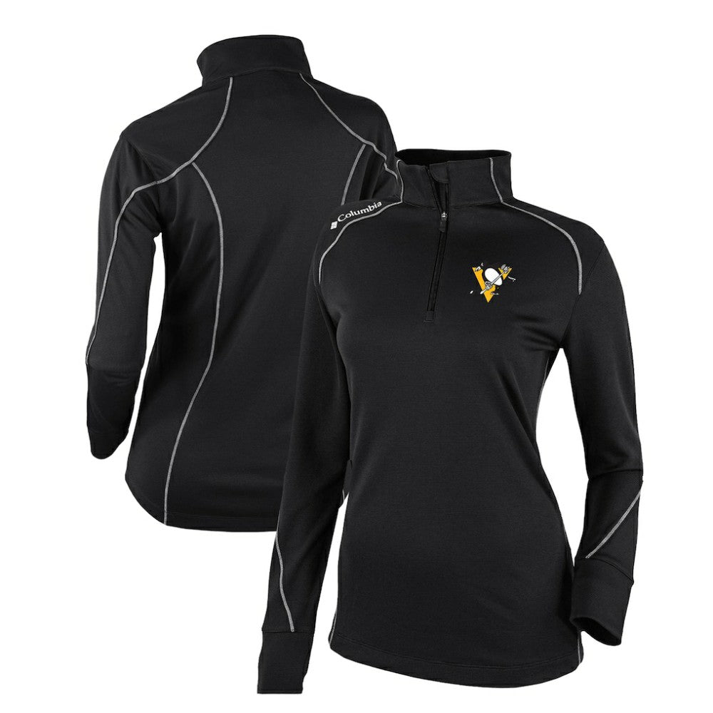 Pittsburgh Penguins Columbia Women's Omni-Wick Shotgun 2.0 Quarter-Zip Pullover Top Black