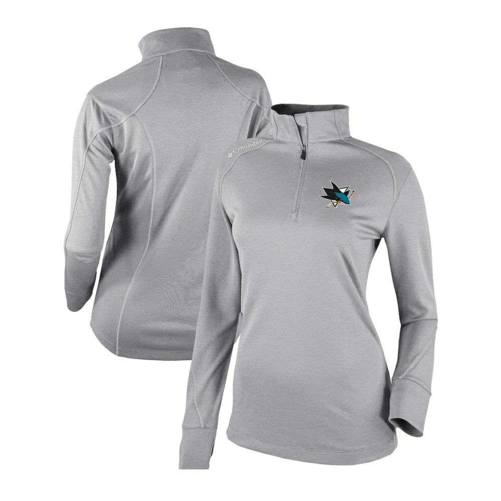 San Jose Sharks Columbia Women's Omni-Wick Shotgun 2.0 Quarter-Zip Pullover Top Gray