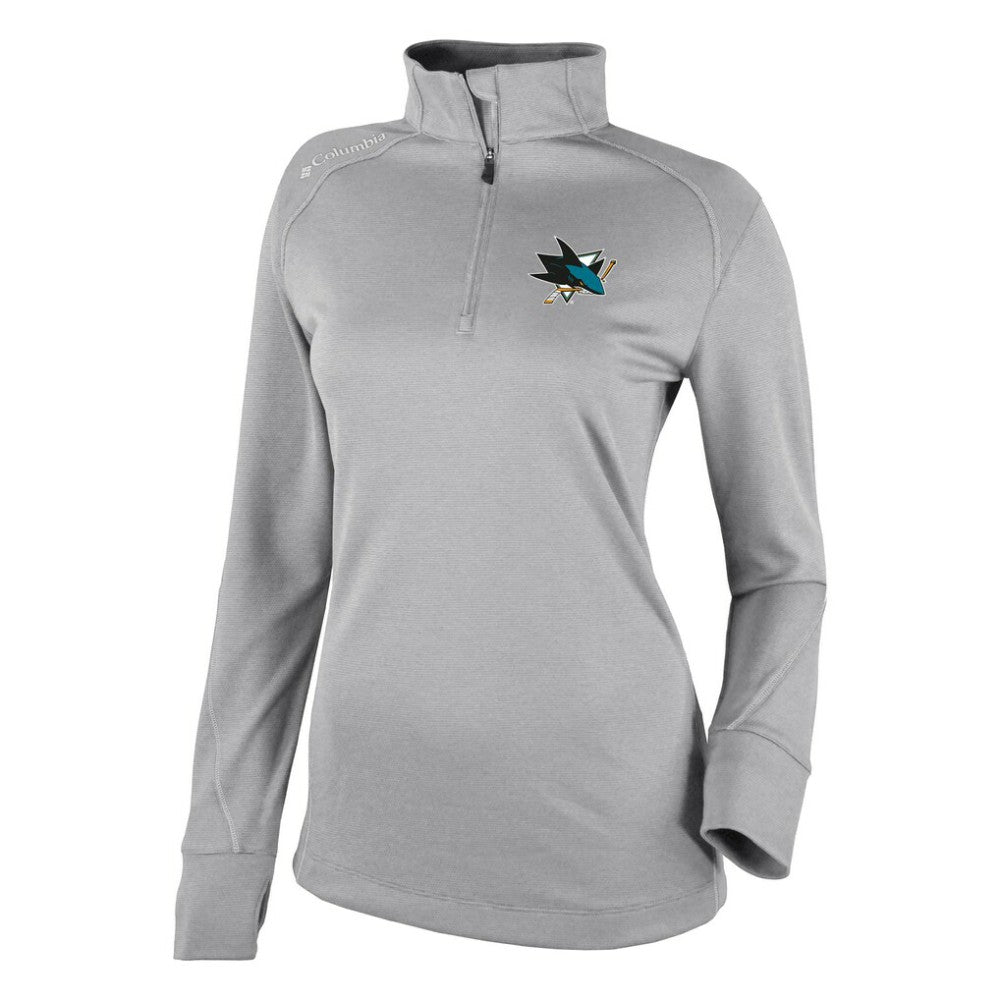 San Jose Sharks Columbia Women's Omni-Wick Shotgun 2.0 Quarter-Zip Pullover Top Gray