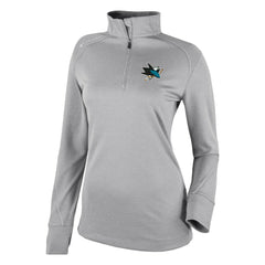 San Jose Sharks Columbia Women's Omni-Wick Shotgun 2.0 Quarter-Zip Pullover Top Gray