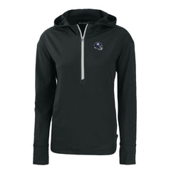 New York Giants Cutter & Buck Women's Helmet Daybreak Eco Recycled Half-Zip Hoodie - Black for sale