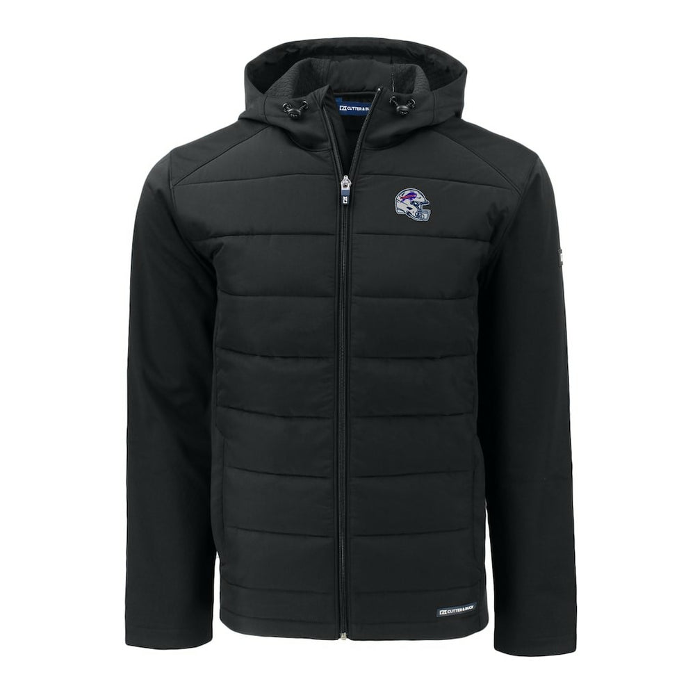 Buffalo Bills Cutter & Buck Helmet Evoke Hybrid Eco Softshell Recycled Full-Zip Hoodie Jacket - Black sale
