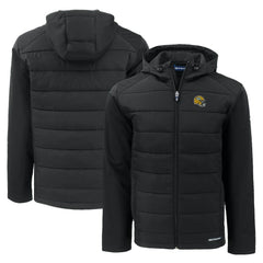 Green Bay Packers Cutter & Buck Helmet Evoke Hybrid Eco Softshell Recycled Full-Zip Hoodie Jacket - Black sale