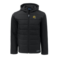 Green Bay Packers Cutter & Buck Helmet Evoke Hybrid Eco Softshell Recycled Full-Zip Hoodie Jacket - Black sale
