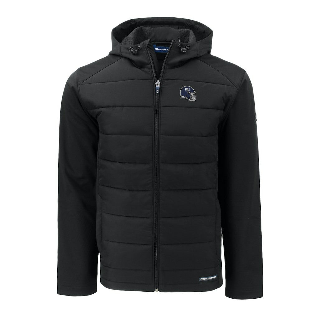 New York Giants Cutter & Buck Helmet Evoke Hybrid Eco Softshell Recycled Full-Zip Hoodie Jacket - Black outlet
