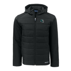 Philadelphia Eagles Cutter & Buck Helmet Evoke Hybrid Eco Softshell Recycled Full-Zip Hoodie Jacket - Black for sale