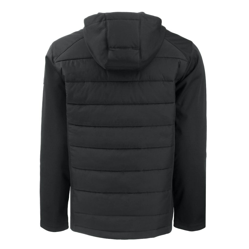 San Francisco 49ers Cutter & Buck Helmet Evoke Hybrid Eco Softshell Recycled Full-Zip Hoodie Jacket - Black on sale