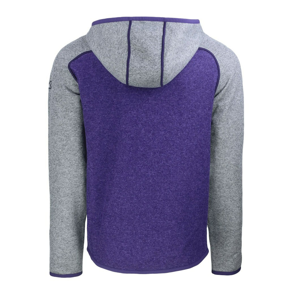 Baltimore Ravens Cutter & Buck Helmet Mainsail Sweater-Knit Full-Zip Hoodie - Heather Purple/Heather Gray discount