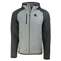 Baltimore Ravens Cutter & Buck Helmet Mainsail Sweater-Knit Full-Zip Hoodie - Heather Gray/Heather Charcoal online